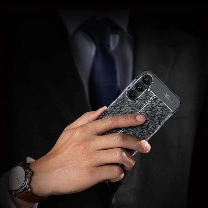 For Samsung Galaxy A16 5G / 4G Case Litchi Texture TPU Flexible Phone Cover, Black - 7