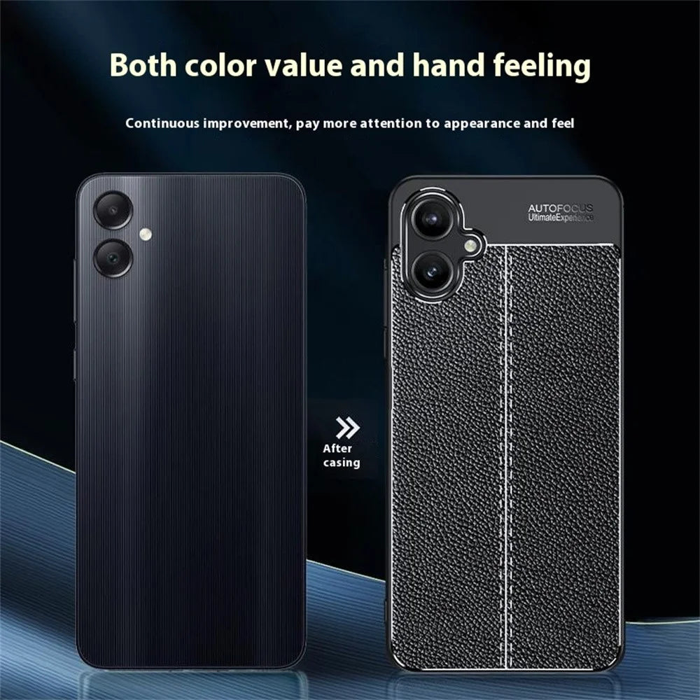 For Samsung Galaxy A06 4G / A06 5G Case Litchi Texture TPU Flexible Phone Cover, Black - 3