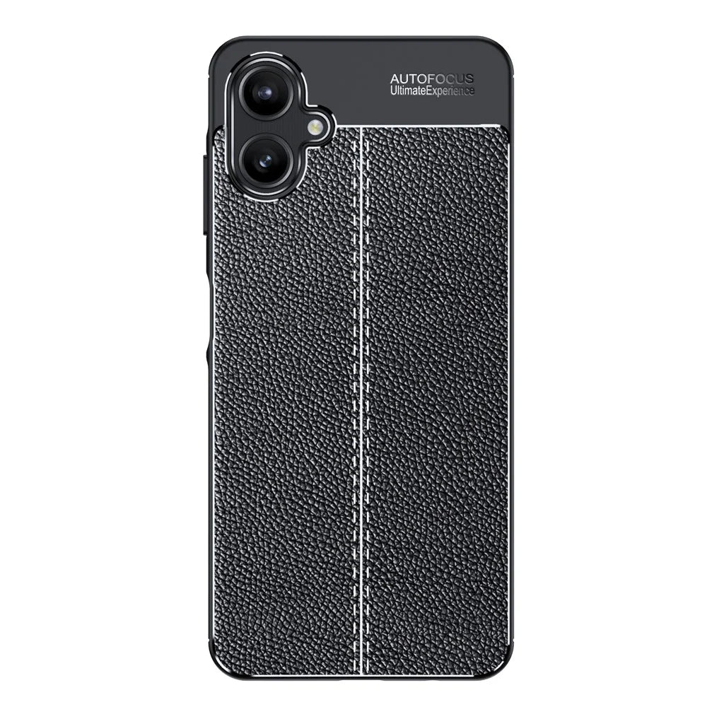 For Samsung Galaxy A06 4G / A06 5G Case Litchi Texture TPU Flexible Phone Cover, Black - 7