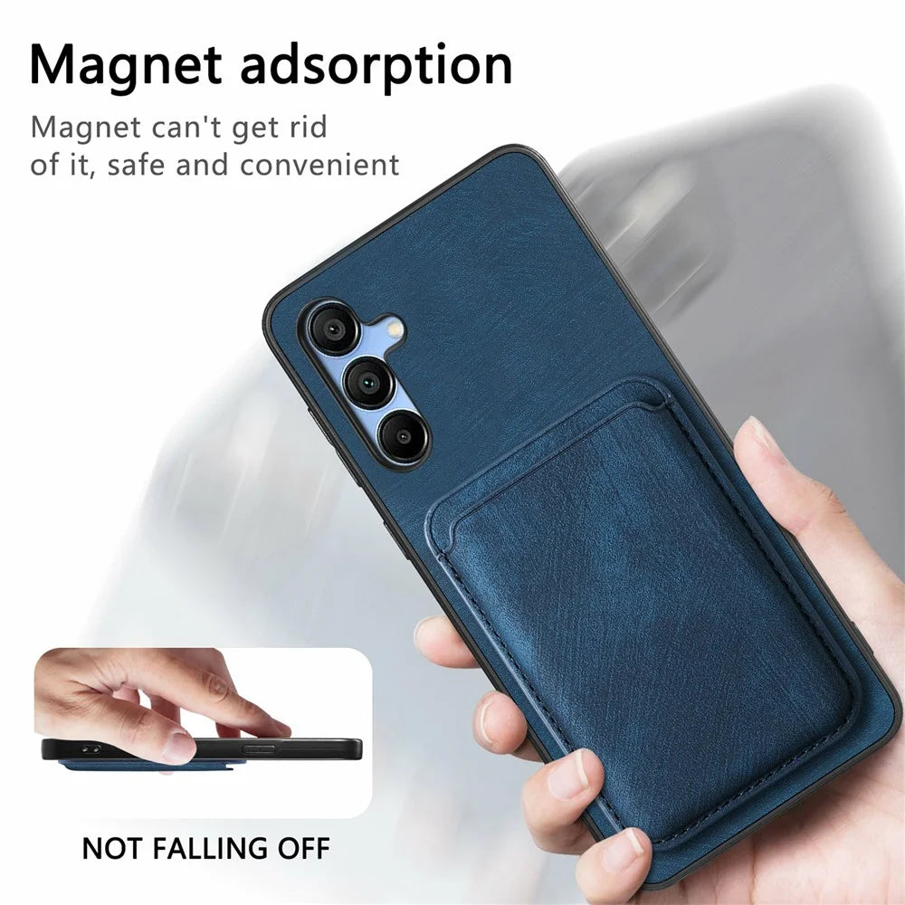 For Samsung Galaxy A16 4G / 5G Case Leather+TPU Retro Phone Cover with Detachable Card Slot - Brown - 6