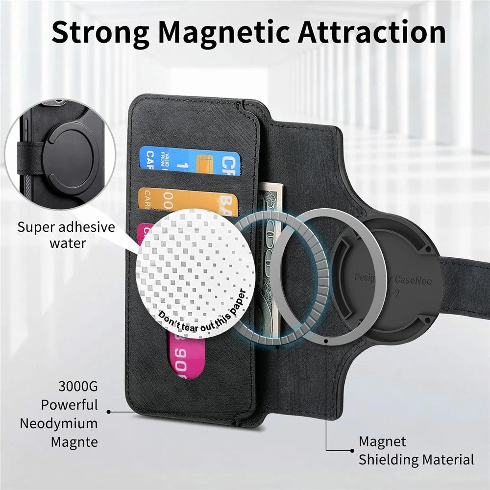 CASENEO MW-03 For Samsung Galaxy A16 4G / 5G Case Detachable Wallet Leather+TPU Phone Cover - Black - 5