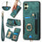 For Samsung Galaxy A06 4G Case RFID Blocking Handbag Leather+TPU Phone Cover Card Slots, Ring Holder - Green - 1