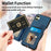 For Samsung Galaxy A06 4G Case RFID Blocking Handbag Leather+TPU Phone Cover Card Slots, Ring Holder - Green - 6