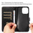 For iPhone 13 Pro Max Leather Case Litchi Texture RFID Blocking Wallet Stand Phone Cover - Black - 4