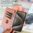 For iPhone 15 Pro Leather Case Litchi Texture RFID Blocking Wallet Stand Phone Cover - Rose Gold - 5