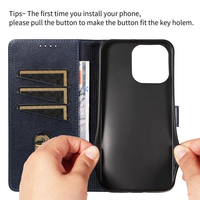 For iPhone 16 Pro Leather Case Litchi Texture RFID Blocking Wallet Stand Phone Cover - Blue - 4