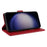 For Samsung Galaxy S24 Leather Case Litchi Texture RFID Blocking Wallet Stand Phone Cover - Wine Red - 3