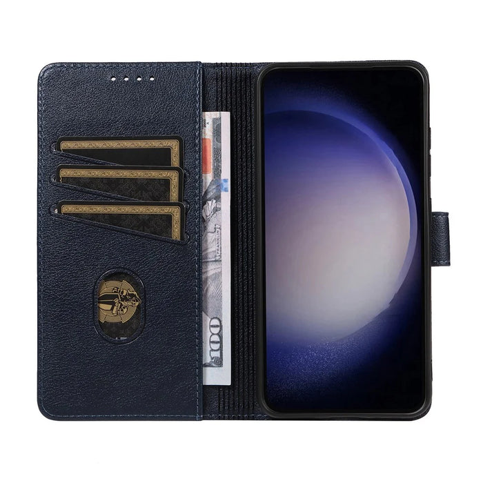 For Samsung Galaxy A16 4G  /  A16 5G Leather Case Litchi Texture RFID Blocking Wallet Stand Phone Cover - Blue - 2