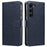 For Samsung Galaxy S23+ Leather Case Litchi Texture RFID Blocking Wallet Stand Phone Cover - Blue - 1