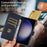 For Samsung Galaxy S23+ Leather Case Litchi Texture RFID Blocking Wallet Stand Phone Cover - Blue - 5