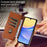 For Samsung Galaxy A15 5G Leather Case Litchi Texture RFID Blocking Wallet Stand Phone Cover - Brown - 5