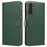 For Samsung Galaxy A55 5G Leather Case Litchi Texture RFID Blocking Wallet Stand Phone Cover - Green - 1