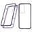 For Samsung Galaxy S25+ Full Body Case Magnetic Tempered Glass Double-Sided Phone Case - Purple - 1