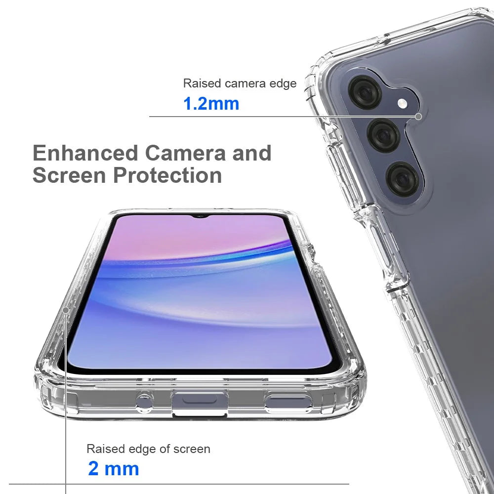 For Samsung Galaxy A16 5G / 4G Case Solid Color PC+TPU Phone Cover - Transparent - 4