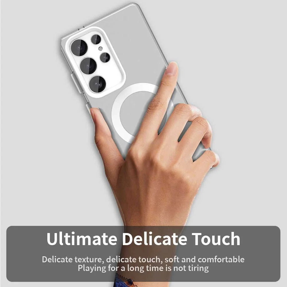 Candy Series For Samsung Galaxy S25 Ultra Magnetic Case PC+TPU+PET Anti-Drop Phone Cover - White - 5