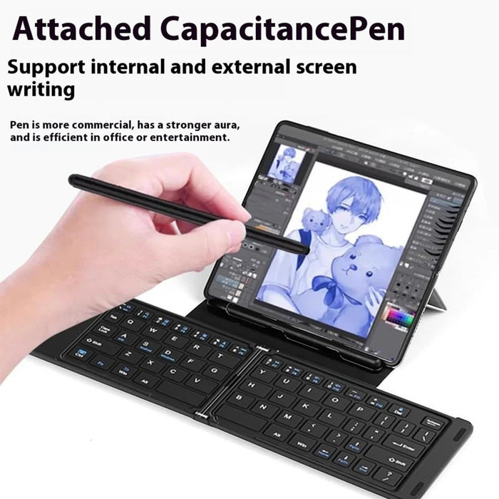 For Huawei Mate XT Ultimate Bluetooth-compatible Keyboard + Mouse + Leather Case + Stylus Phone Accessories Kit - Black - 3