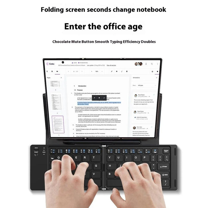 For Huawei Mate XT Ultimate Bluetooth-compatible Keyboard + Mouse + Leather Case + Stylus Phone Accessories Kit - Black - 4