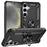 For Samsung Galaxy S25 Case PC+TPU Phone Cover with Rotary Ring Kickstand - Black - 1