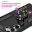 For Samsung Galaxy S25 Case PC+TPU Phone Cover with Rotary Ring Kickstand - Black - 3