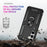 For Samsung Galaxy S25 Case PC+TPU Phone Cover with Rotary Ring Kickstand - Black - 5