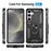 For Samsung Galaxy S25 Case PC+TPU Phone Cover with Rotary Ring Kickstand - Black - 7