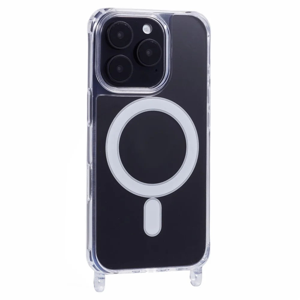 For iPhone 16 Pro Max Case Compatible with MagSafe TPU+PC 1.5mm Clear Phone Cover with Lanyard Holes - 1