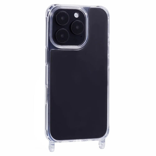 For iPhone 16 Pro Case PC+TPU 1.5mm Clear Phone Cover with Lanyard Holes - 1