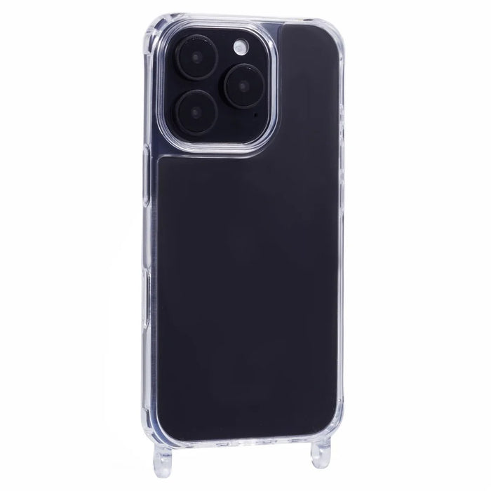 For iPhone 16 Pro Case PC+TPU 1.5mm Clear Phone Cover with Lanyard Holes - 1