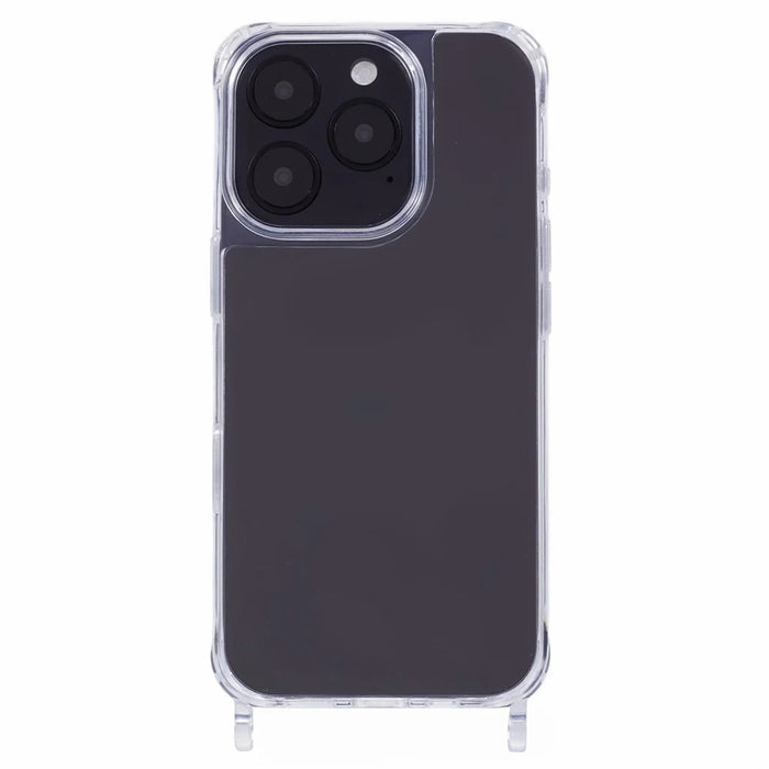 For iPhone 16 Pro Case PC+TPU 1.5mm Clear Phone Cover with Lanyard Holes - 3