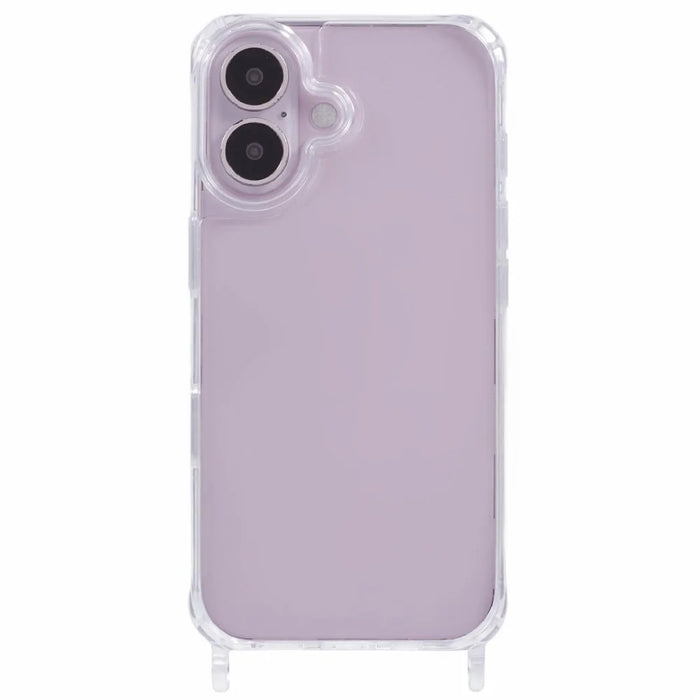 For iPhone 16 Plus Case PC+TPU 1.5mm Clear Phone Cover with Lanyard Holes - 3