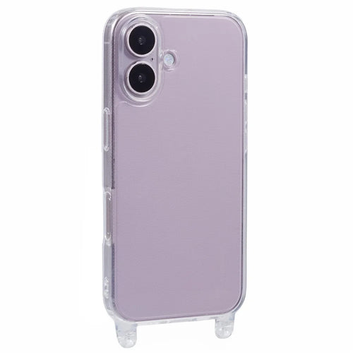 For iPhone 16 Plus Case TPU 1.8mm Clear Phone Cover with Lanyard Holes - 1