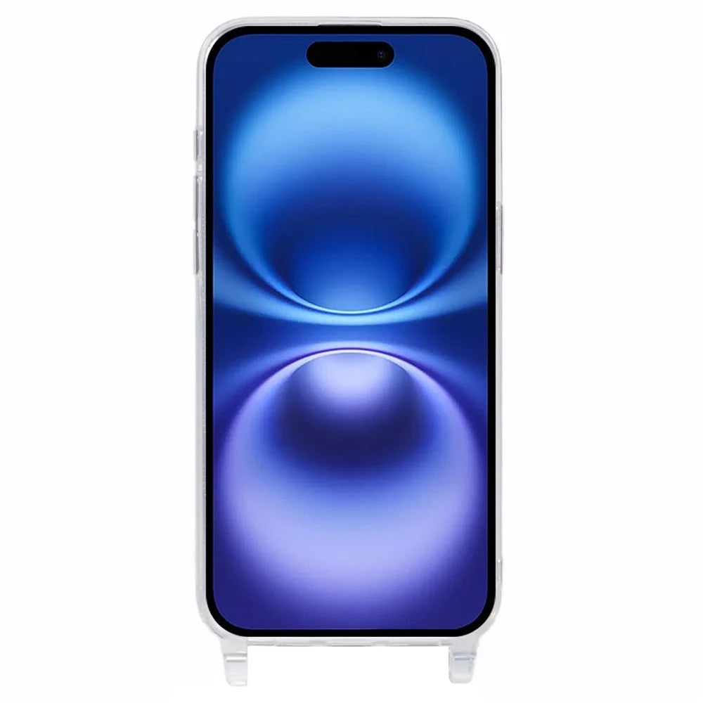 For iPhone 16 Plus Case TPU 1.8mm Clear Phone Cover with Lanyard Holes - 2