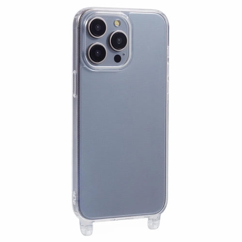 For iPhone 15 Pro Max Case TPU 1.8mm Clear Phone Cover with Lanyard Holes - 1