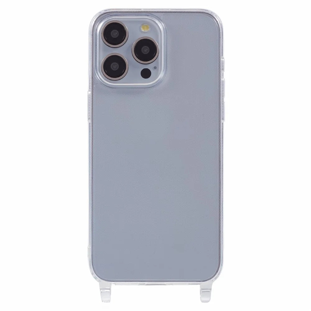 For iPhone 15 Pro Max Case TPU 1.8mm Clear Phone Cover with Lanyard Holes - 3