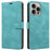 For iPhone 13 Pro Case RFID Blocking Wallet Stand Leather Flip Phone Cover with Slim Strap - Green - 1