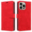 For iPhone 16 Pro Case RFID Blocking Wallet Stand Leather Flip Phone Cover with Slim Strap - Red - 1