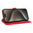 For iPhone 16 Pro Case RFID Blocking Wallet Stand Leather Flip Phone Cover with Slim Strap - Red - 3