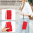 For iPhone 16 Pro Case RFID Blocking Wallet Stand Leather Flip Phone Cover with Slim Strap - Red - 7