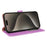 For iPhone 15 Pro Case RFID Blocking Wallet Stand Leather Flip Phone Cover with Slim Strap - Purple - 3