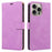 For iPhone 15 Pro Max Case RFID Blocking Wallet Stand Leather Flip Phone Cover with Slim Strap - Purple - 1