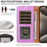 For iPhone 15 Pro Max Case RFID Blocking Wallet Stand Leather Flip Phone Cover with Slim Strap - Purple - 5