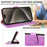 For iPhone 15 Pro Max Case RFID Blocking Wallet Stand Leather Flip Phone Cover with Slim Strap - Purple - 6