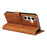 For Samsung Galaxy S24 Case RFID Blocking Wallet Stand Leather Flip Phone Cover with Slim Strap - Brown - 4