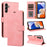 For Samsung Galaxy A55 5G Case with Thickened Strap RFID Blocking Wallet Stand Leather Flip Phone Cover - Pink - 6