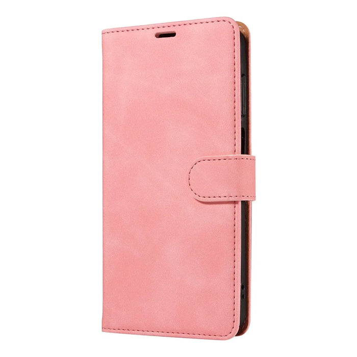 For Samsung Galaxy A55 5G Case with Thickened Strap RFID Blocking Wallet Stand Leather Flip Phone Cover - Pink - 7