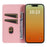 For iPhone 16 Pro Case RFID Blocking Strong Magnetic Leather Wallet Phone Cover - Pink - 2