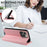 For iPhone 16 Pro Case RFID Blocking Strong Magnetic Leather Wallet Phone Cover - Pink - 7