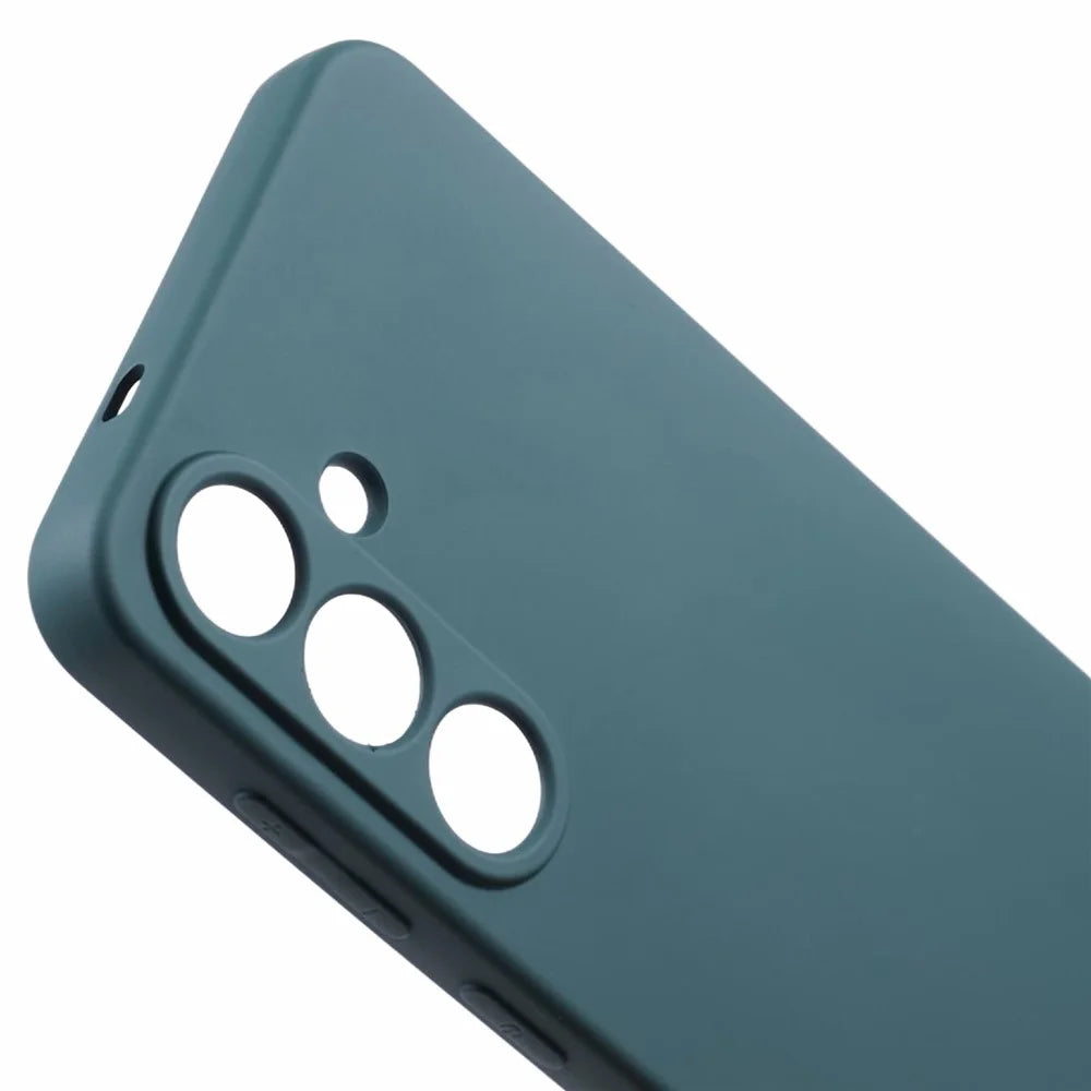 For Samsung Galaxy S25 Case TPU Back Soft Anti-Scratch Fiber Lining Phone Cover - Army Green - 6