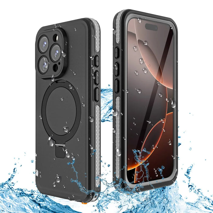 REDPEPPER IP68 Waterproof Case For iPhone 16 Pro Max Phone Back Cover Kickstand Compatible with MagSafe - 7