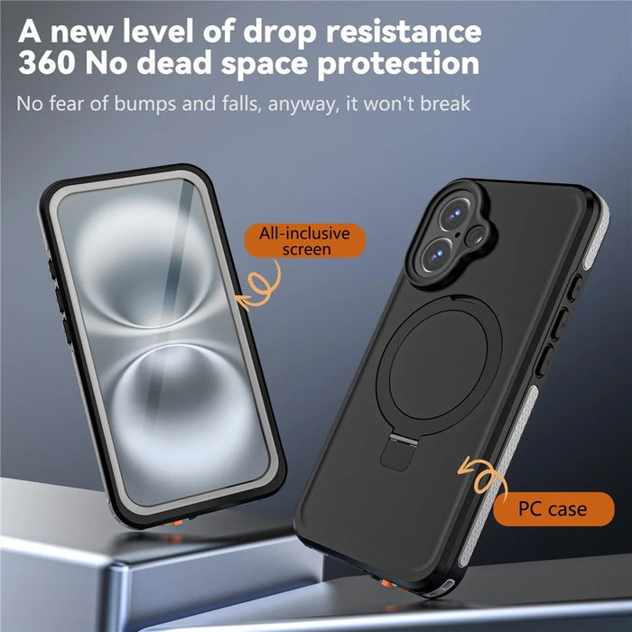 REDPEPPER IP68 Waterproof Case For iPhone 16 Phone Back Cover Kickstand Compatible with MagSafe - 4